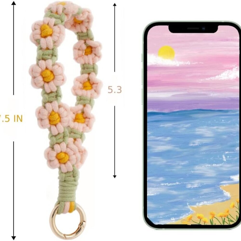 Macrame Keychain Wristlet Keychains For Women Wri… - image 3